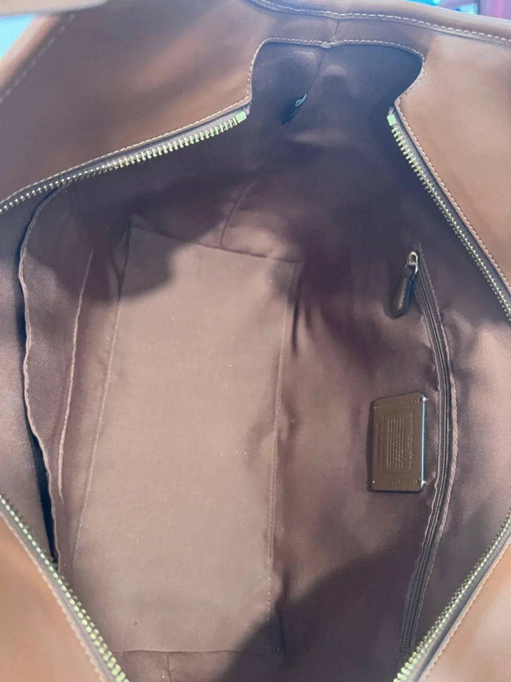 Coach Chestnut Brown Leather Suede Tote - Picture 14 of 14